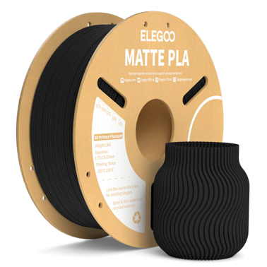 Elegoo PLA Matte Matte Black 1,75 mm / 1000 g Paper Spool