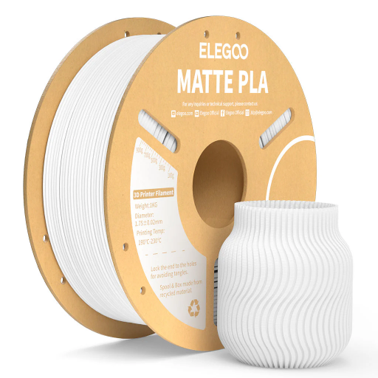 Elegoo PLA Matte Matte White 1,75 mm / 1000 g Paper Spool