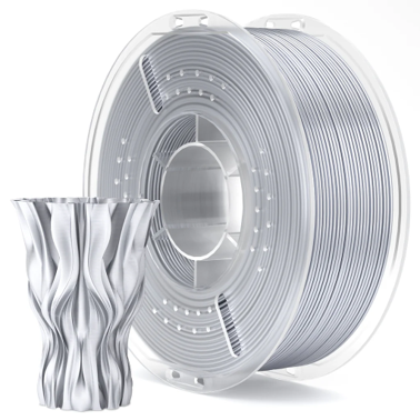 Elegoo PLA Silk Silk Silver Grey 1,75 mm / 1000 g Transparent Spool